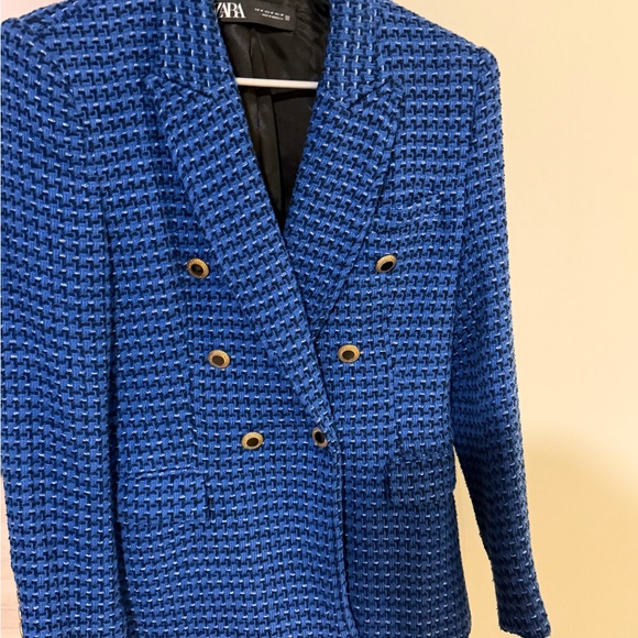 Zara Jackets & Blazers - Zara Royal Blue Woven Jacket